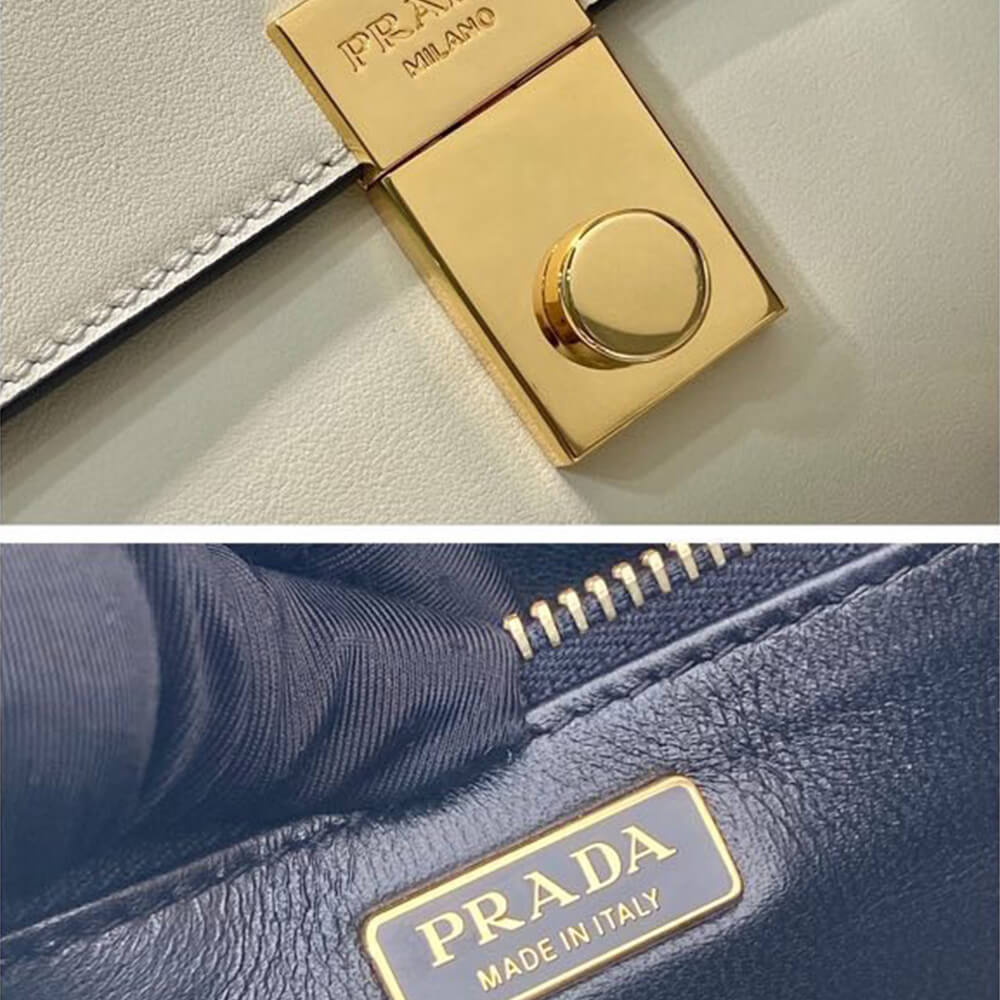 Pra*a Soft Sound small leather shoulder bag with charms(high-end grade)