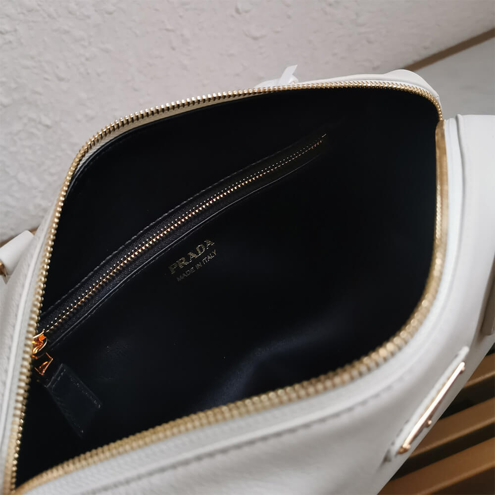 Pra*a Medium leather top-handle bag with padlock(high-end grade)