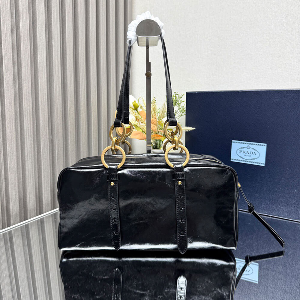 Pra*a Dangle medium leather top-handle bag(HIGH-END GRADE)