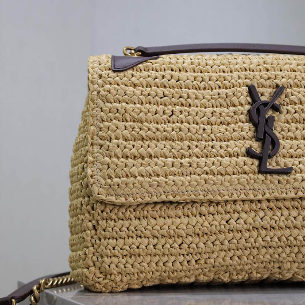 Sa1nt Lau*nt NIKI CHAIN MEDIUM IN RAFFIA(HIGH-END GRADE)