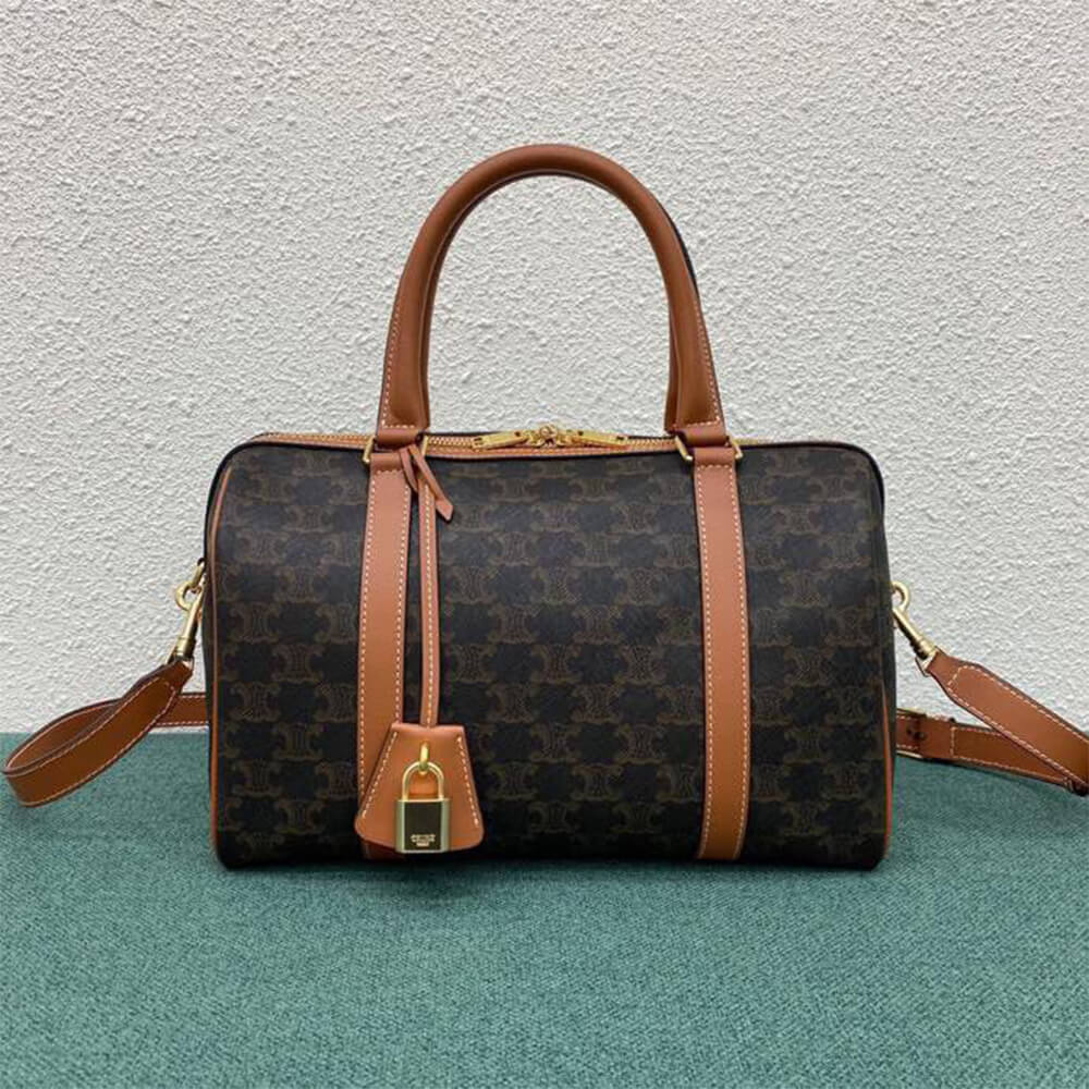 Ce1i*e Large Boston IN Triomphe Canvas and calfskin
