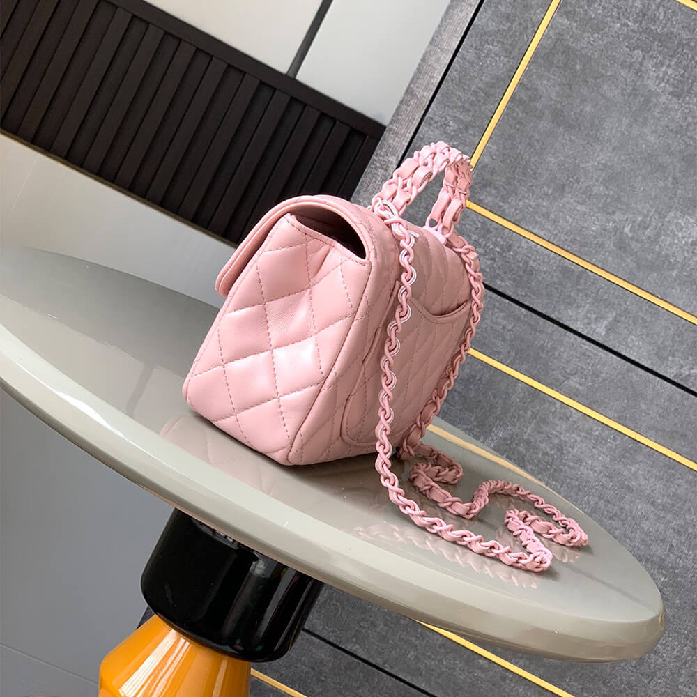 Ch**el Mini Flap Bag with Top Handle(HIGH-END GRADE)