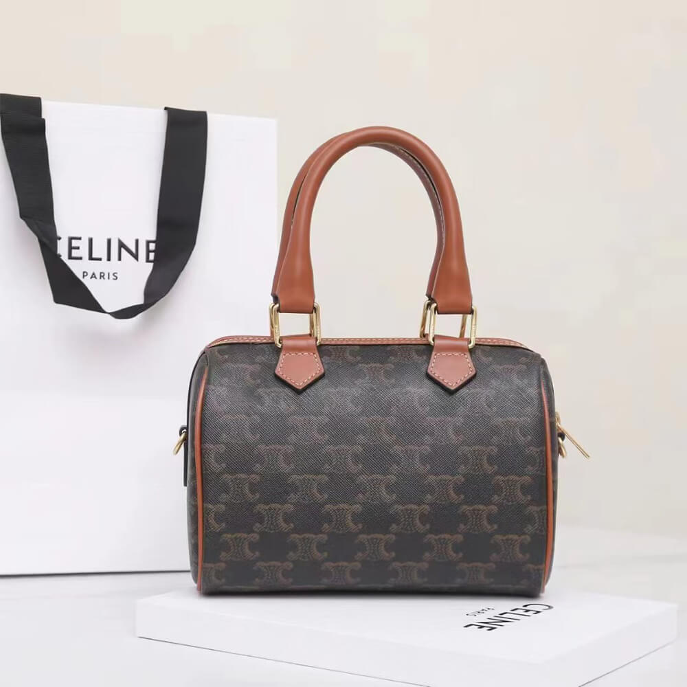 Ce1i*e Small Boston IN Triomphe Canvas and calfskin