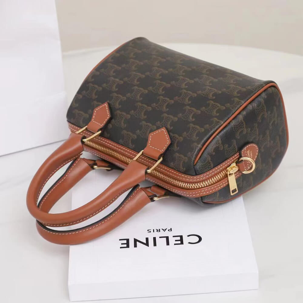 Ce1i*e Small Boston IN Triomphe Canvas and calfskin