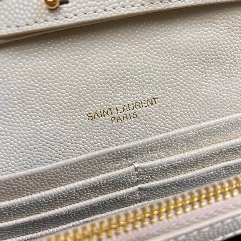 Y51 classic cassandre chain wallet in grain de poudre leather