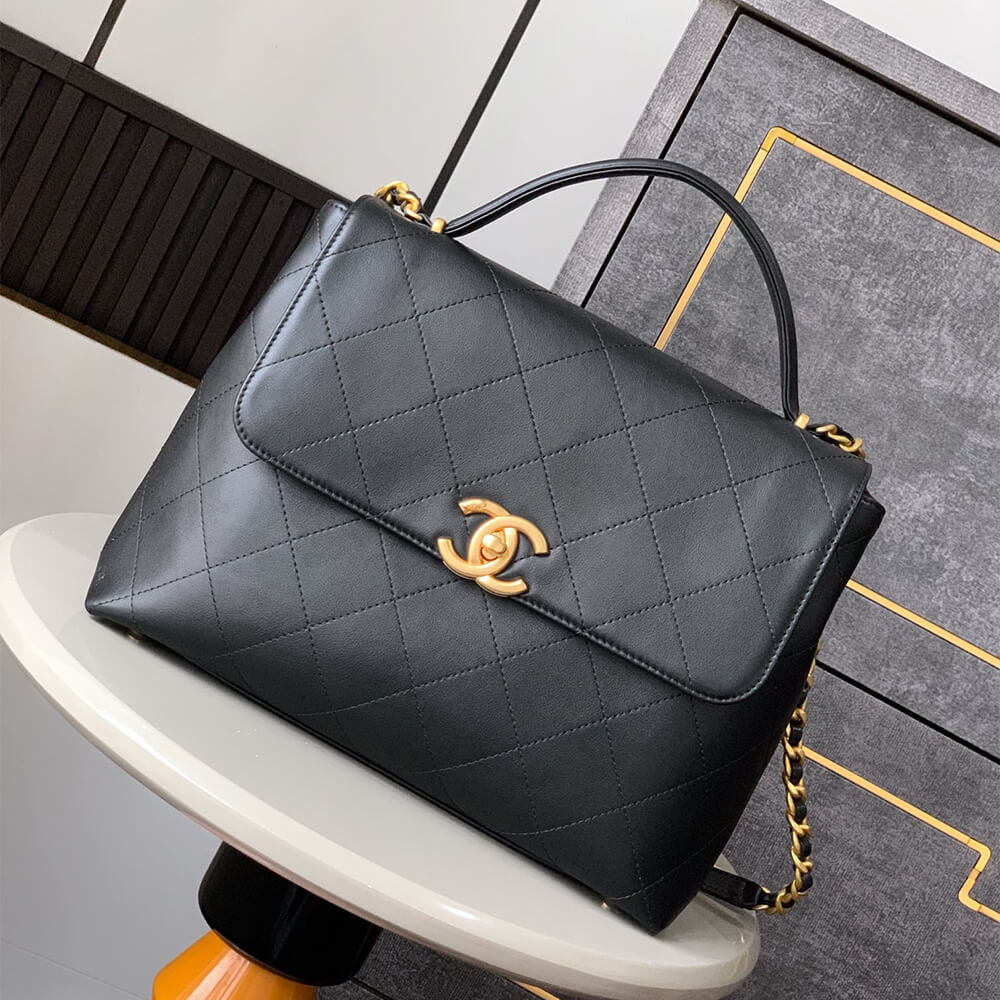 Ch**el Maxi Flap Bag With Top Handle(HIGH-END GRADE)