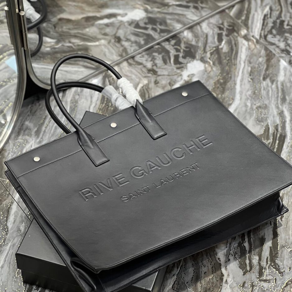 RIVE GAUCHE LARGE TOTE BAG IN SMOOTH LEATHER