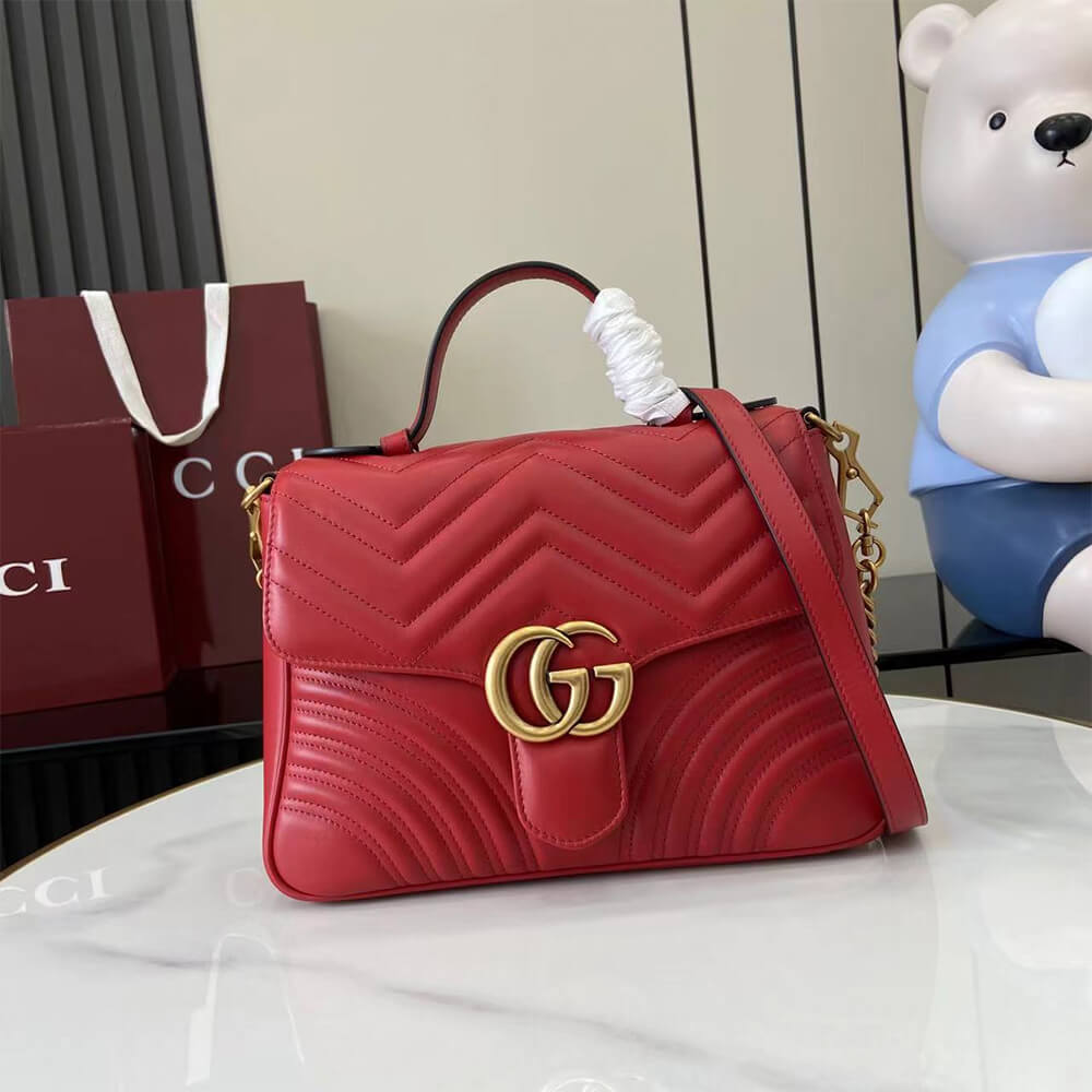 Gvc*1 GG Marmont Small Top Handle Bag