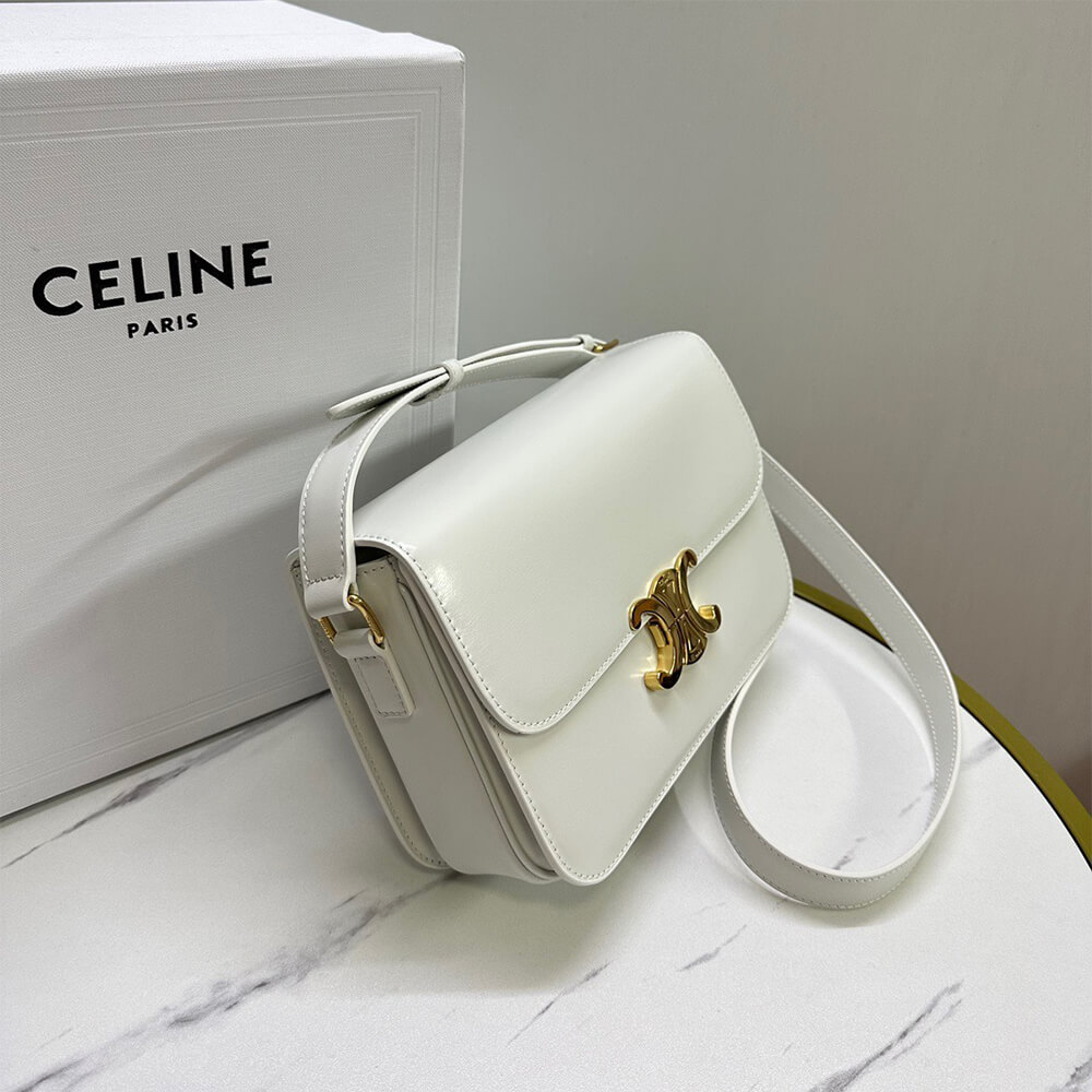 Ce1i*e CLASSIQUE TRIOMPHE BAG in shiny calfskin(HIGH-END GRADE)