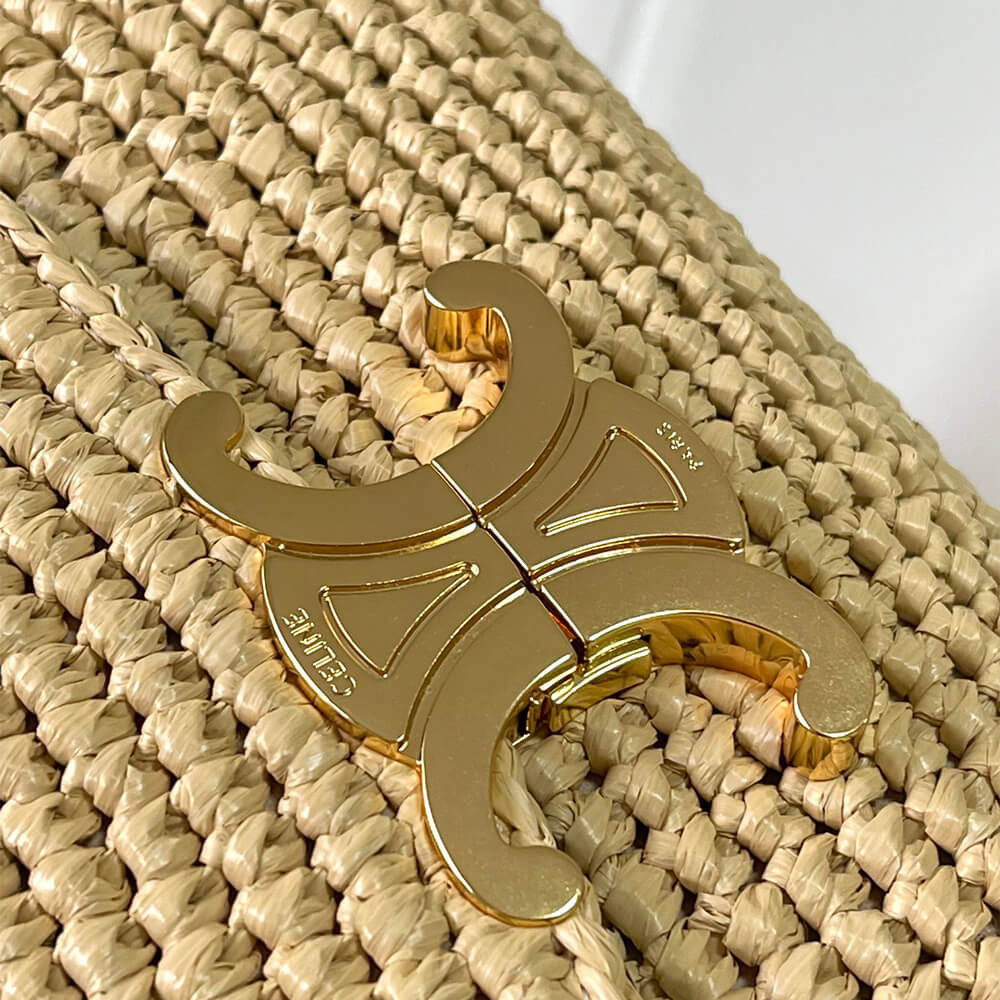Ce1i*e TEEN NINO BAG IN Raffia and calfskin(HIGH-END GRADE)