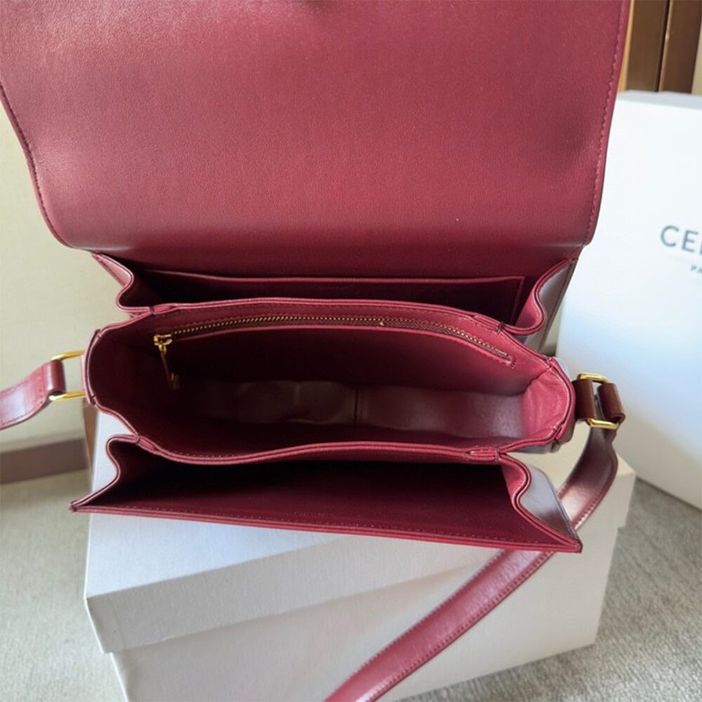 Ce1i*e CLASSIQUE TRIOMPHE BAG in shiny calfskin(HIGH-END GRADE)