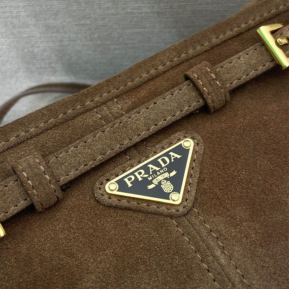 Pra*a Small Pra*a Bonnie suede shoulder bag(HIGH-END GRADE)