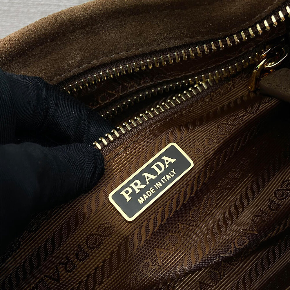 Pra*a Small Pra*a Bonnie suede shoulder bag(HIGH-END GRADE)