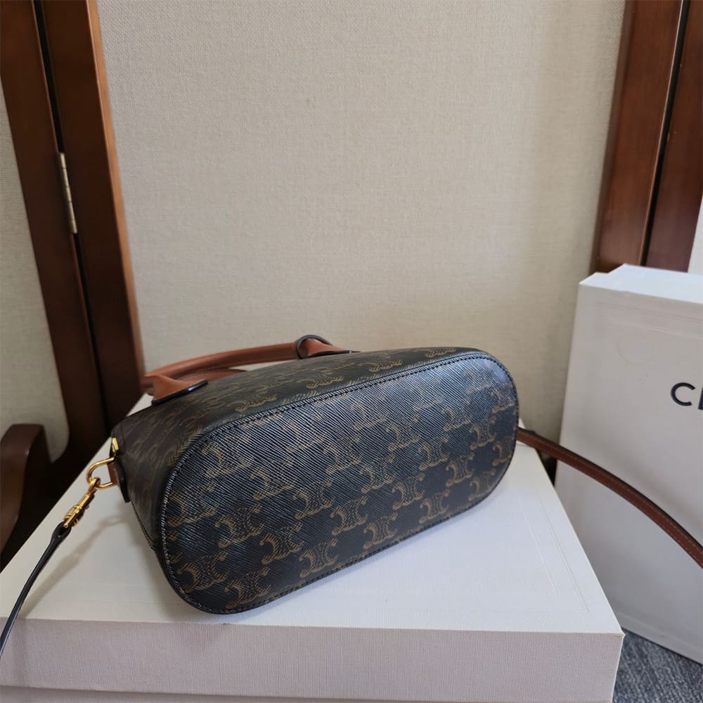 Ce1i*e TEEN HONORINE BAG IN Triomphe Canvas and Calfskin