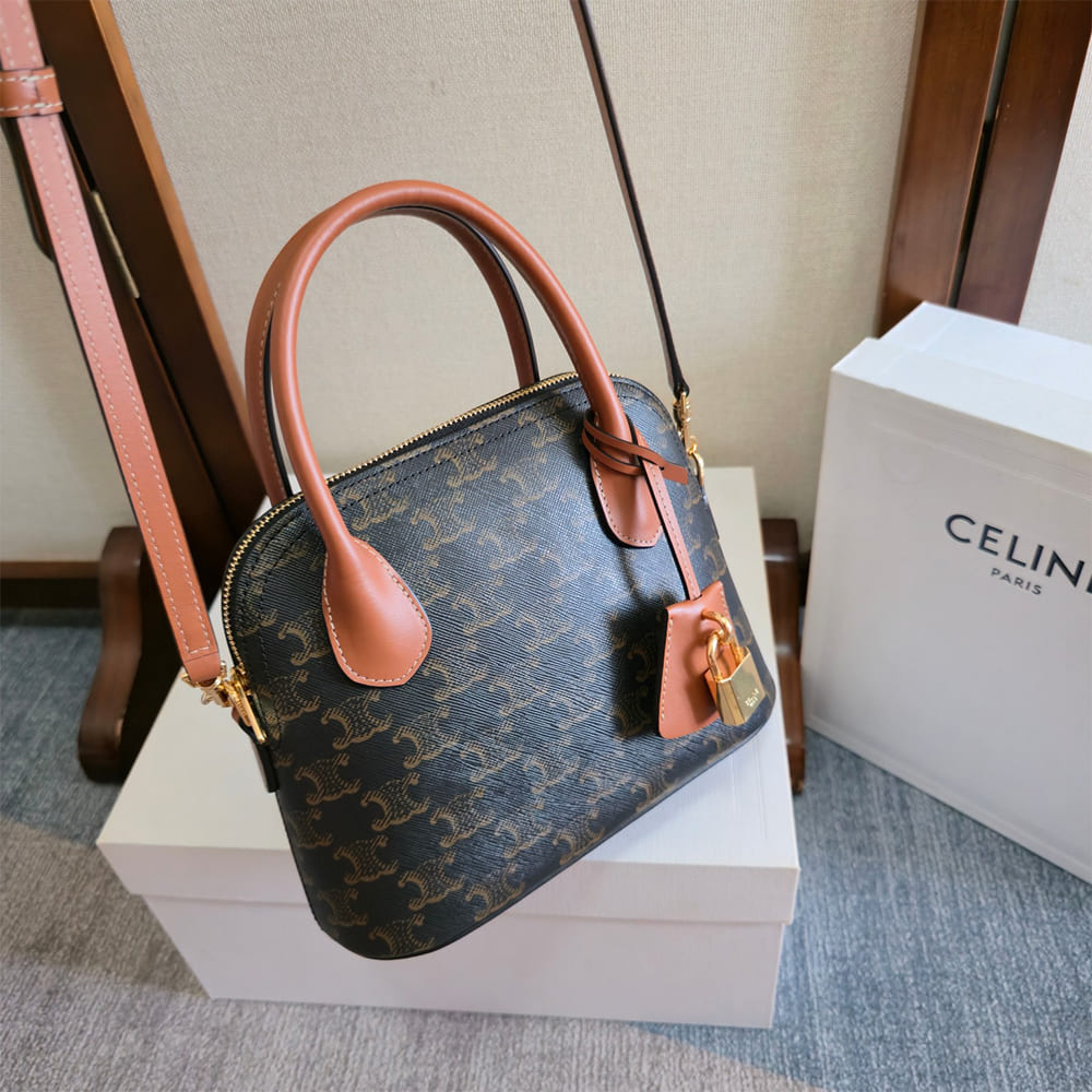 Ce1i*e TEEN HONORINE BAG IN Triomphe Canvas and Calfskin