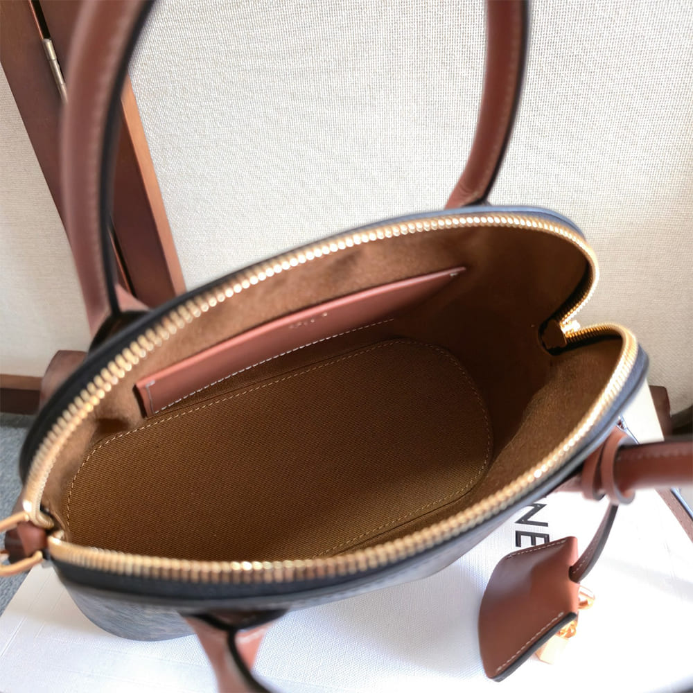 Ce1i*e TEEN HONORINE BAG IN Triomphe Canvas and Calfskin